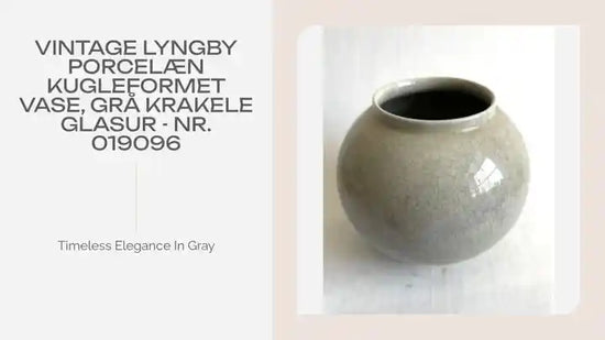 Vintage Lyngby Porcel&aelig;n kugleformet vase, gr&aring; krakele glasur - nr. 019096 by@Outfy
