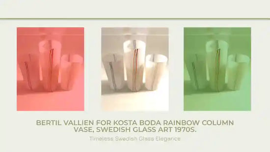 Bertil Vallien for Kosta Boda Rainbow Column Vase, Swedish Glass Art 1970s. by@Outfy