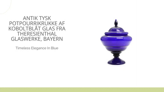 Antik tysk potpourrikrukke af koboltbl&aring;t glas fra Theresienthal Glaswerke, Bayern by@Outfy