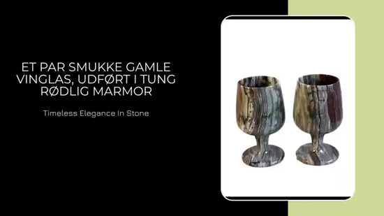 Et par smukke gamle vinglas, udf&oslash;rt i tung r&oslash;dlig marmor by@Outfy