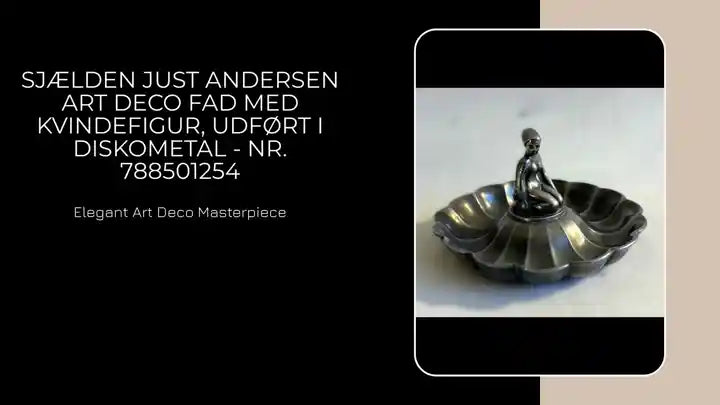 Sj&aelig;lden Just Andersen Art deco fad med kvindefigur, udf&oslash;rt i diskometal - nr. 788501254 by@Outfy