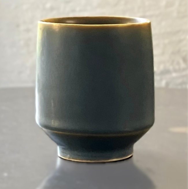 Small Palshus Vase, Light Blue Harefur Glaze, Denmark, 1960s