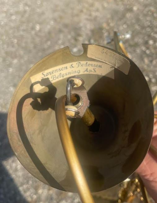 Vintage Svend Aage Holm Sørensen brass lamp - no. 07010