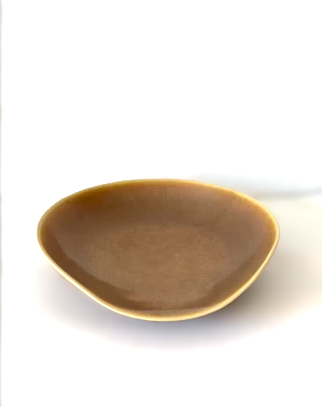 Large Palshus Hare Fur Glazed Dish, Denmark 1960s