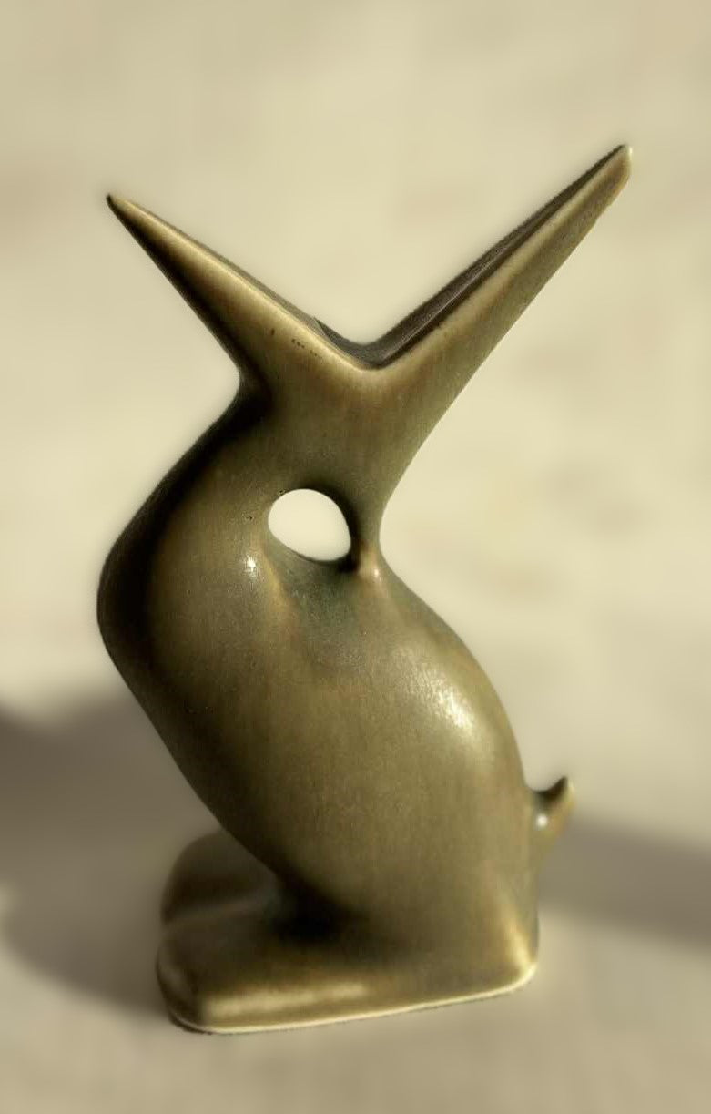 Kjeld Jordan for Palshus – Rare Stoneware Bird in Hare Fur Glaze, Denmark 1960s