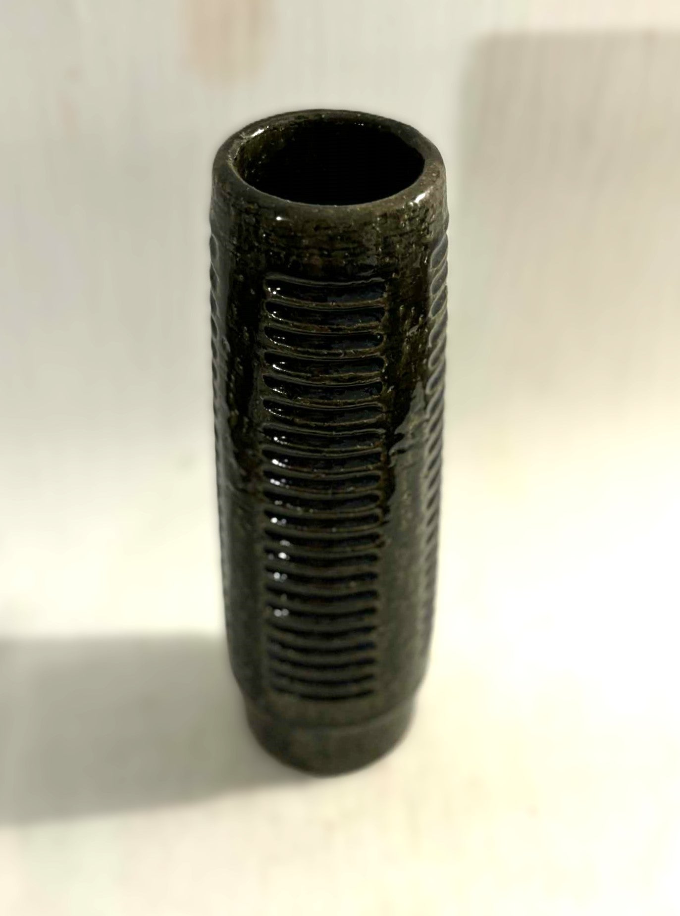 Tall Mid-Century chamotte vase, design by Per & Anna Linnemann-Schmidt - no. 011922