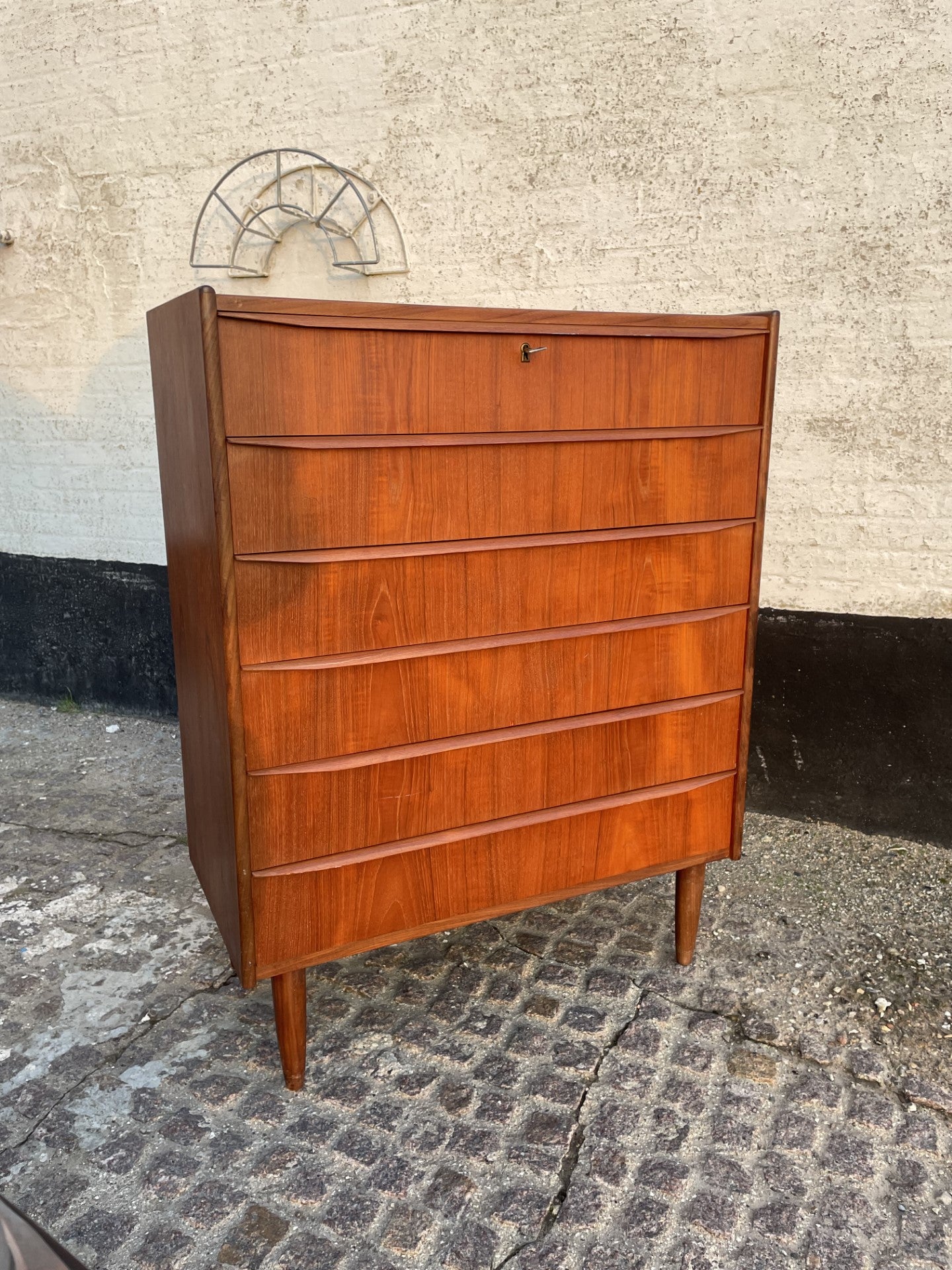 Flot teak kommode med 6 skuffer - nr. 01701