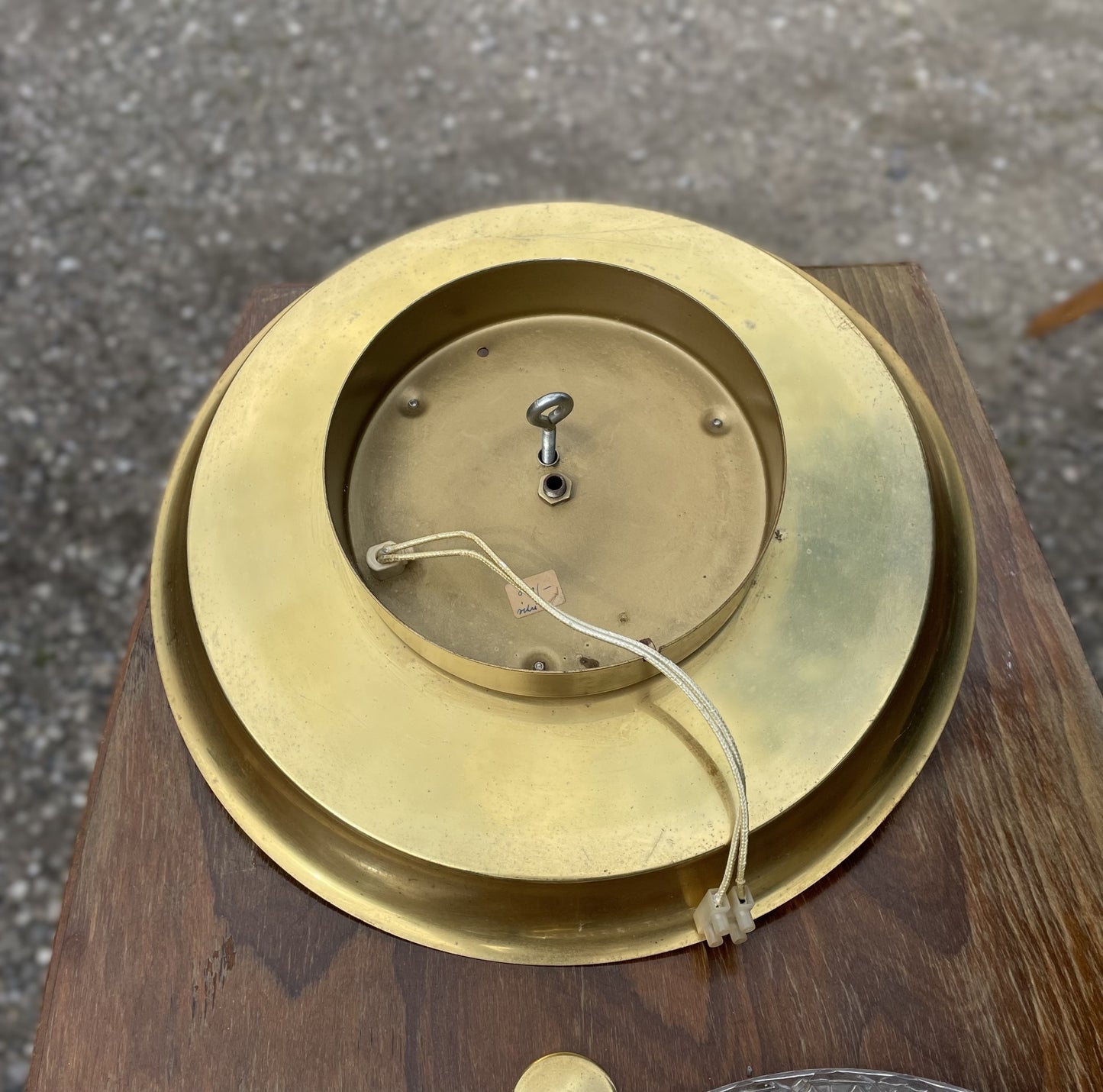 Orrefors loftslampe – messing og glas, skandinavisk designklassiker - nr. 0156788