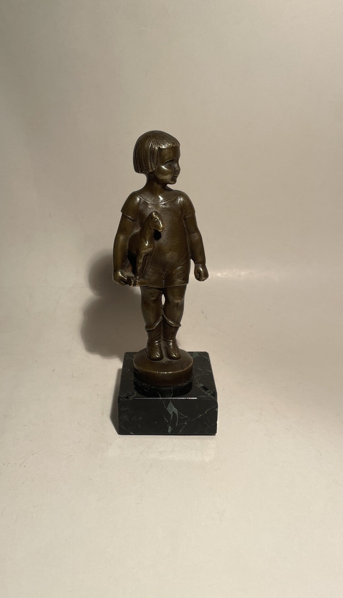 Maurice Frecourt Maurice Frecourt bronze sculpture 1890, “Child with Toy“