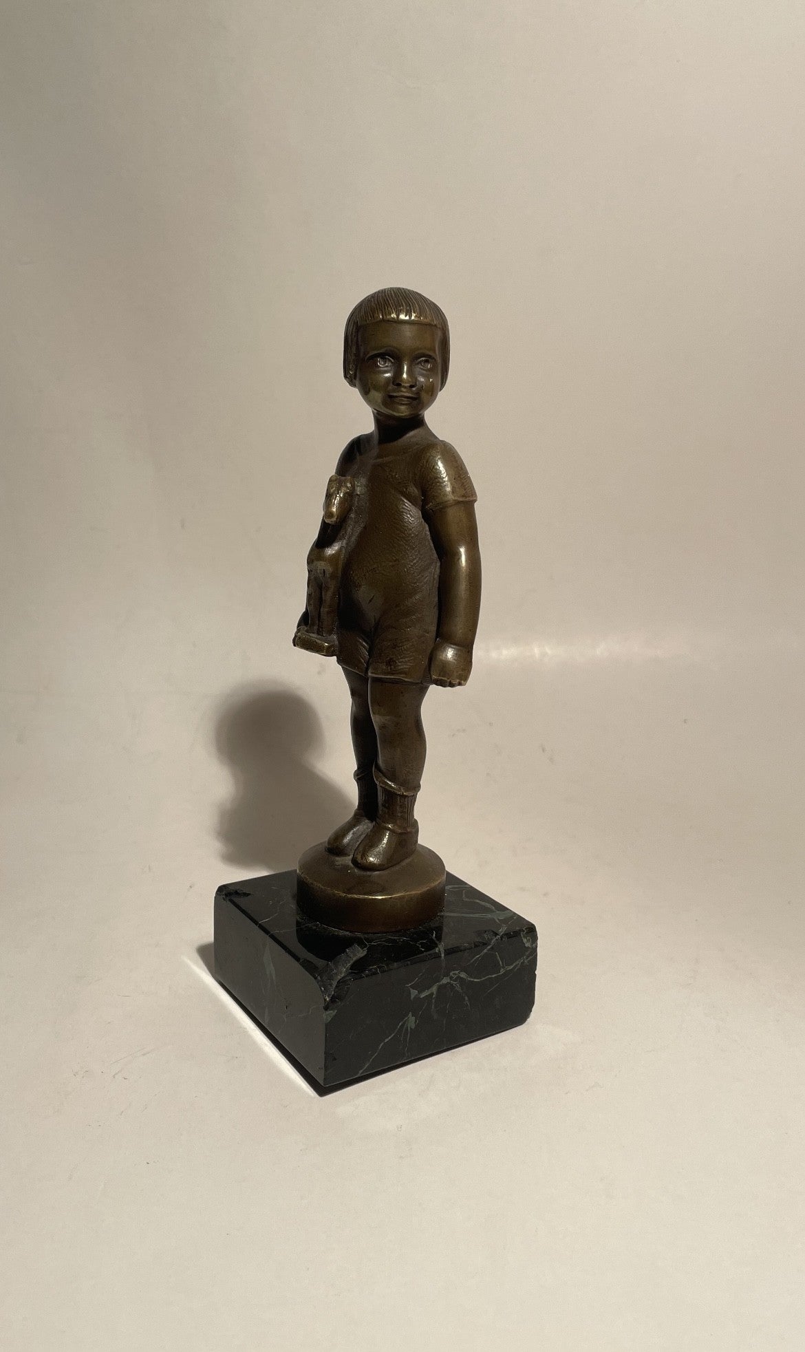 Maurice Frecourt Maurice Frecourt bronze sculpture 1890, “Child with Toy“