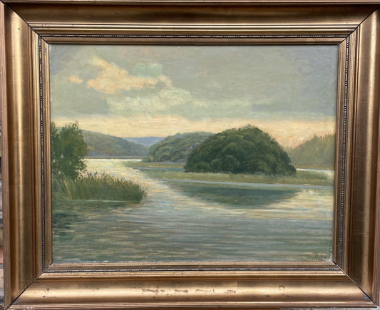 Thorval Larsen maleri (1881-1947), olie på lærred fra Charlottenborg - nr. 092555