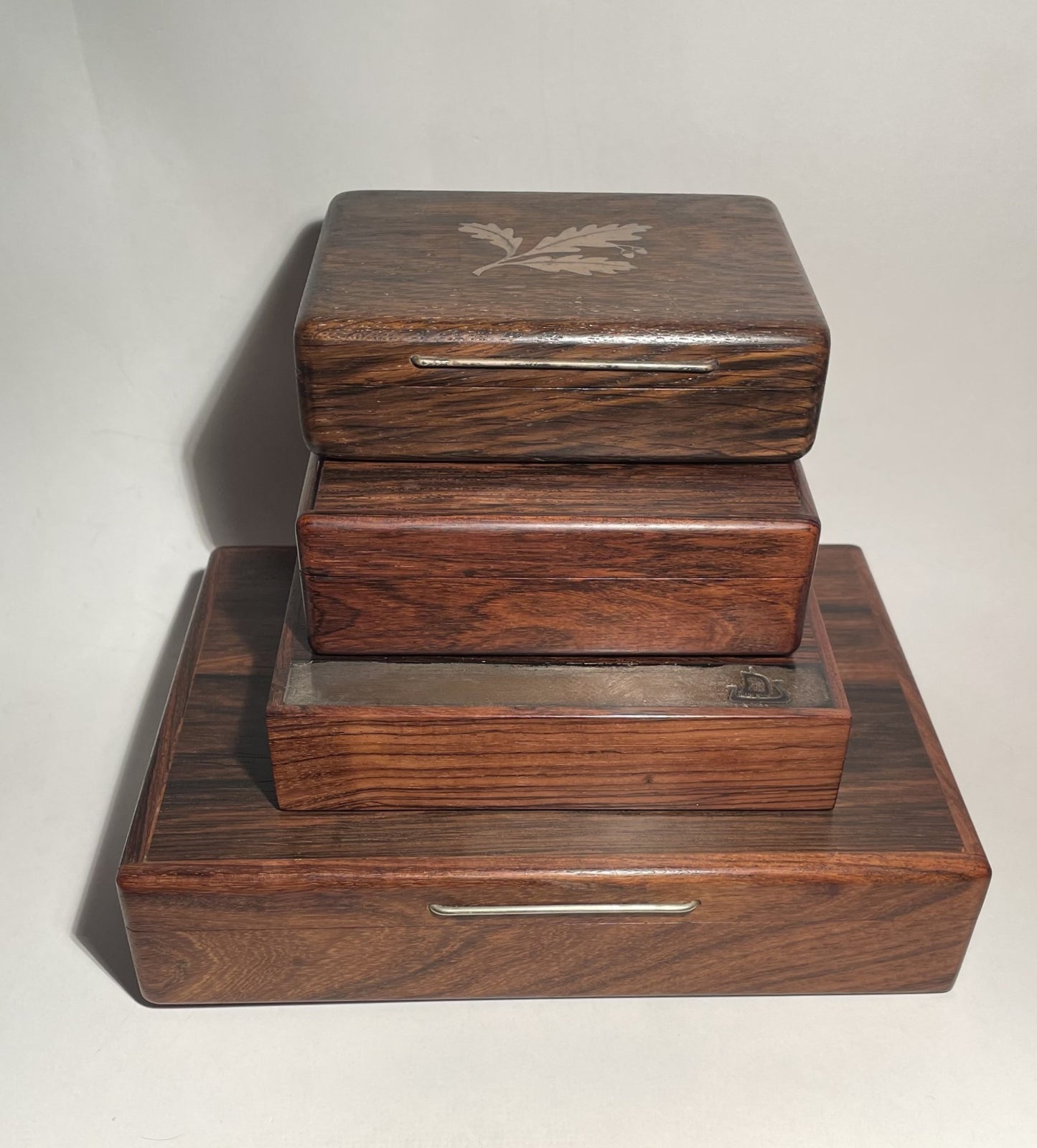 A series of 4 Beautiful Mid-Century jewelery boxes from Denmark