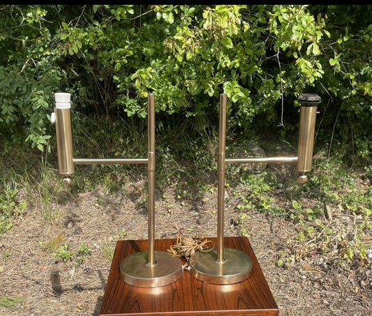 1 pair of Swedish brass table lamps by the brand Bergboms - no. 5587951532