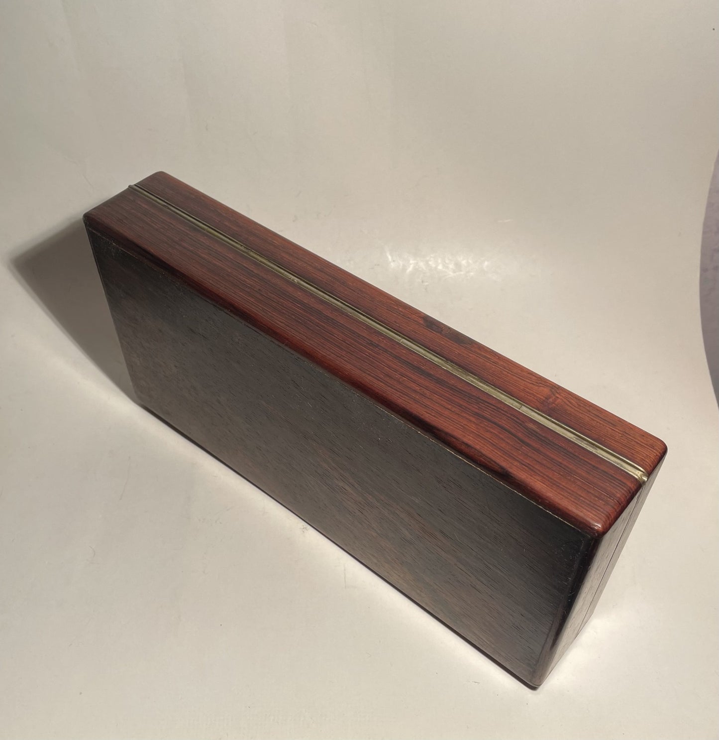 Beautiful Palisander Box with Silver Motif from Greenland - No. 09366