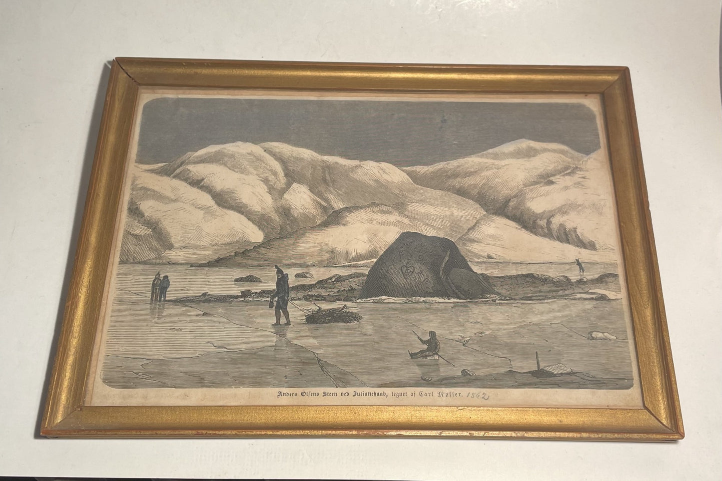 Anders Olfens Steen at Julianehaab, erasing designed by Carl Møller 1862 - 09369