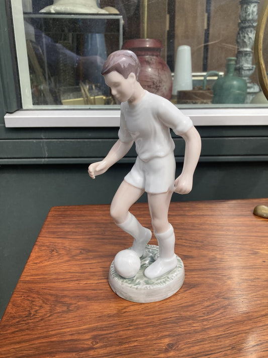 Football playing boy, Bing and Grøndahl porcelain figure - no. 0068