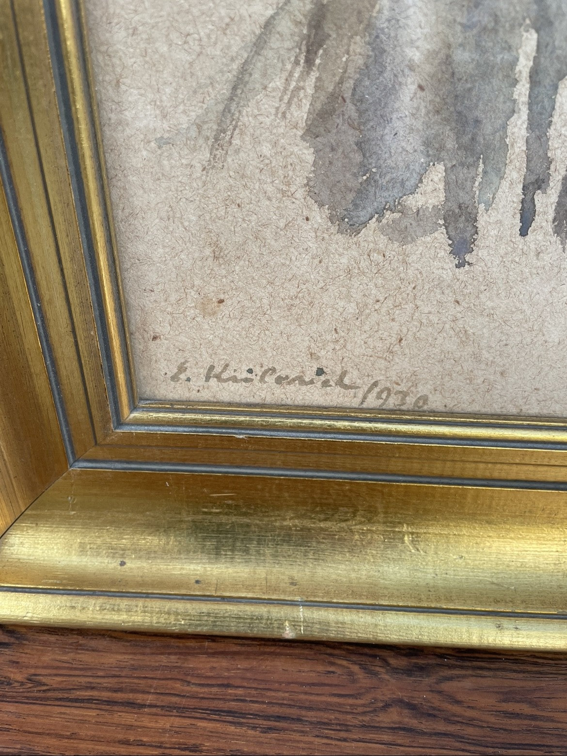Elisabeth Karlinsky (b.1904-1994) Spouse Hans Scherfig, watercolor on plate, signed and dated 1930