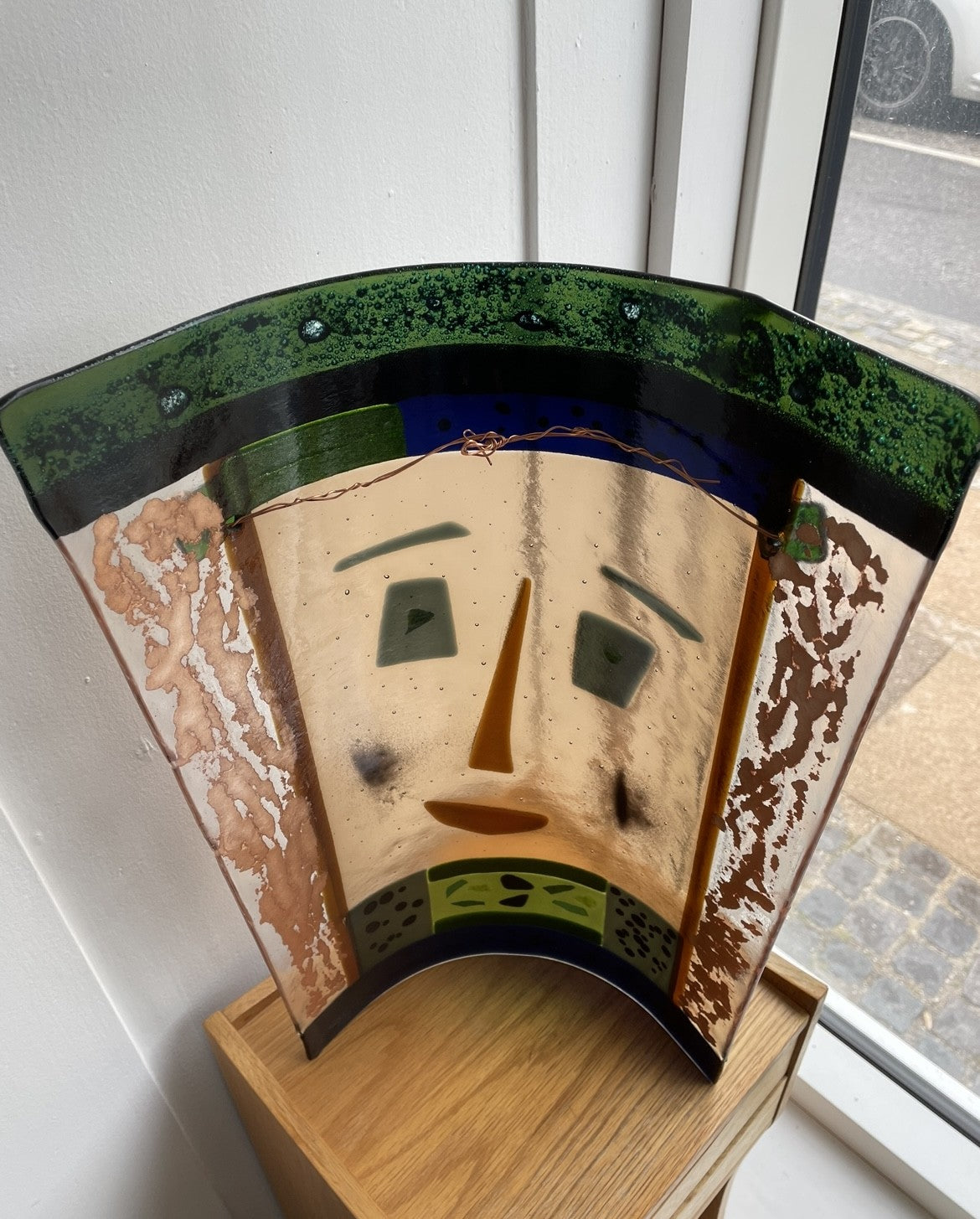 Glass art for the wall or table, signed AS - no. 09790