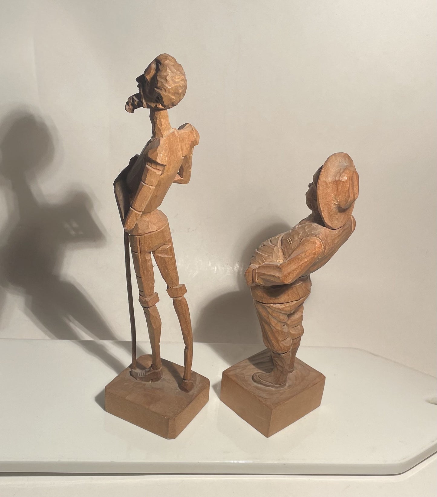 Don Quixote and Sancho Pancha wooden figures from Ouro - no. 09997