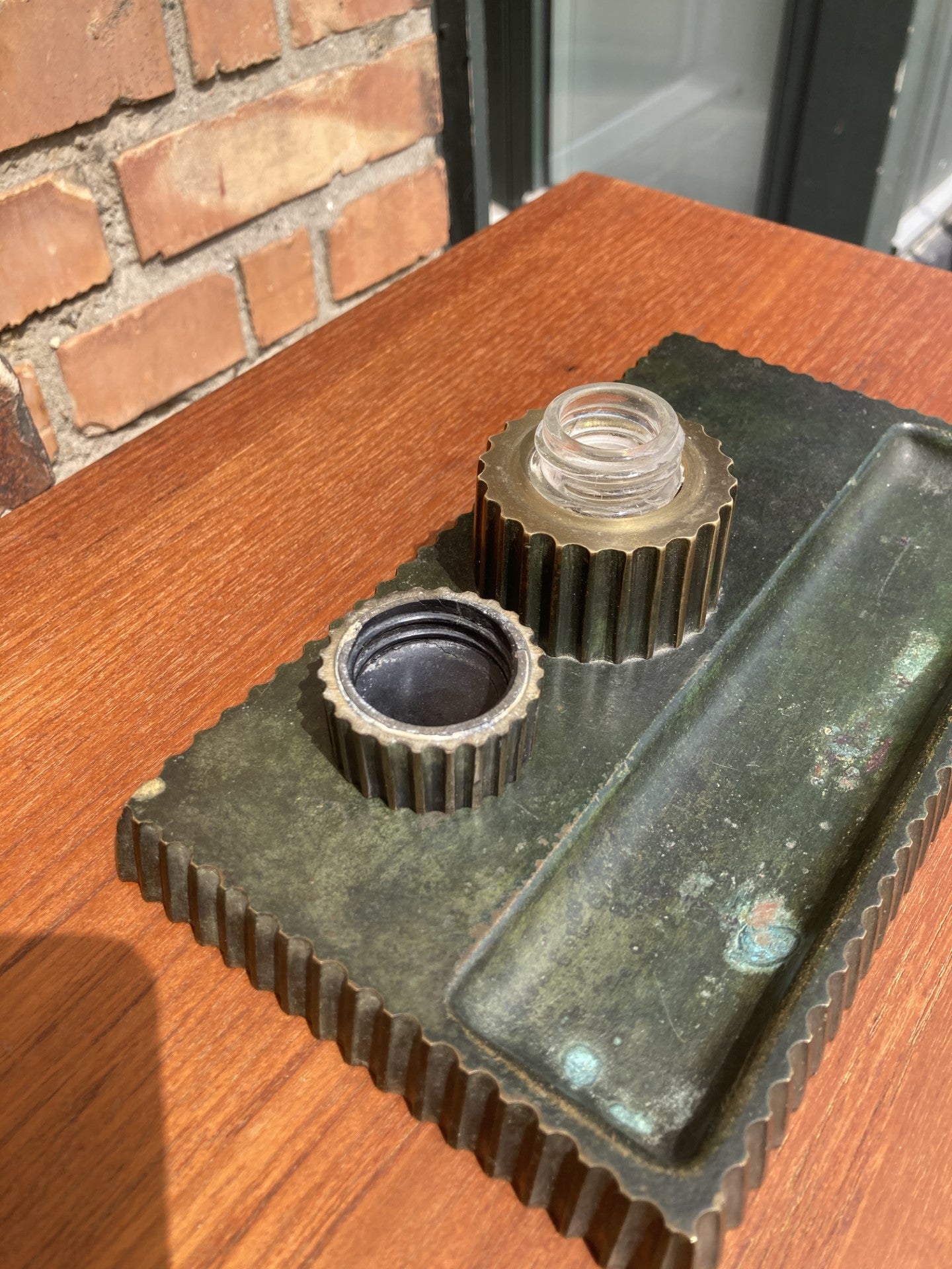 Vintage Fuglsang writing set for fountain pen in solid bronze - no. 0168