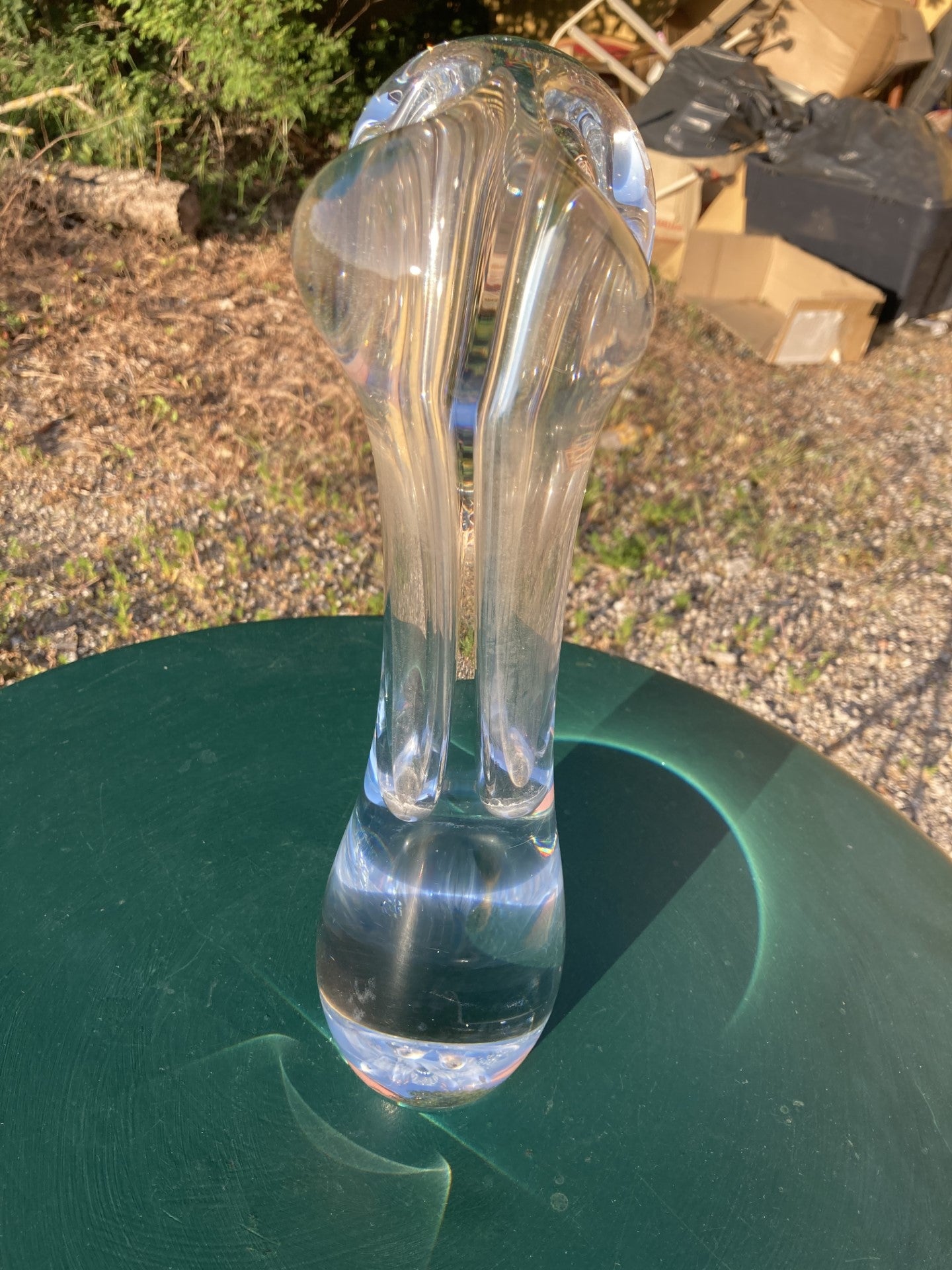 Beautiful glass vase with a height of 33 cm. - No. 0188