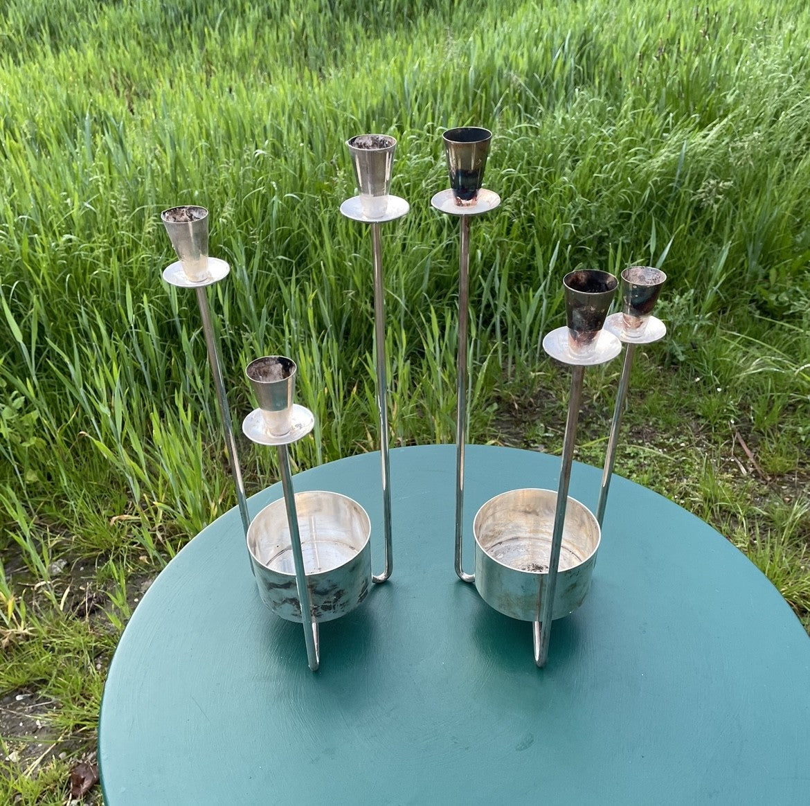 A pair of candlesticks in silver plated from Berg Denmark - no. 02720