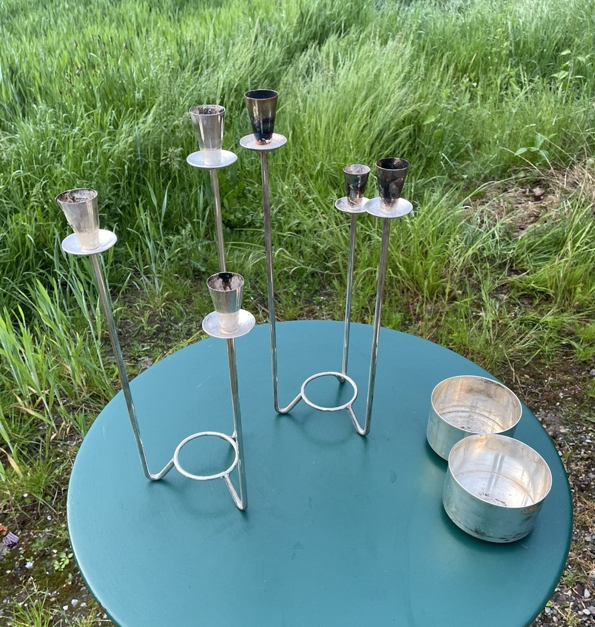 A pair of candlesticks in silver plated from Berg Denmark - no. 02720