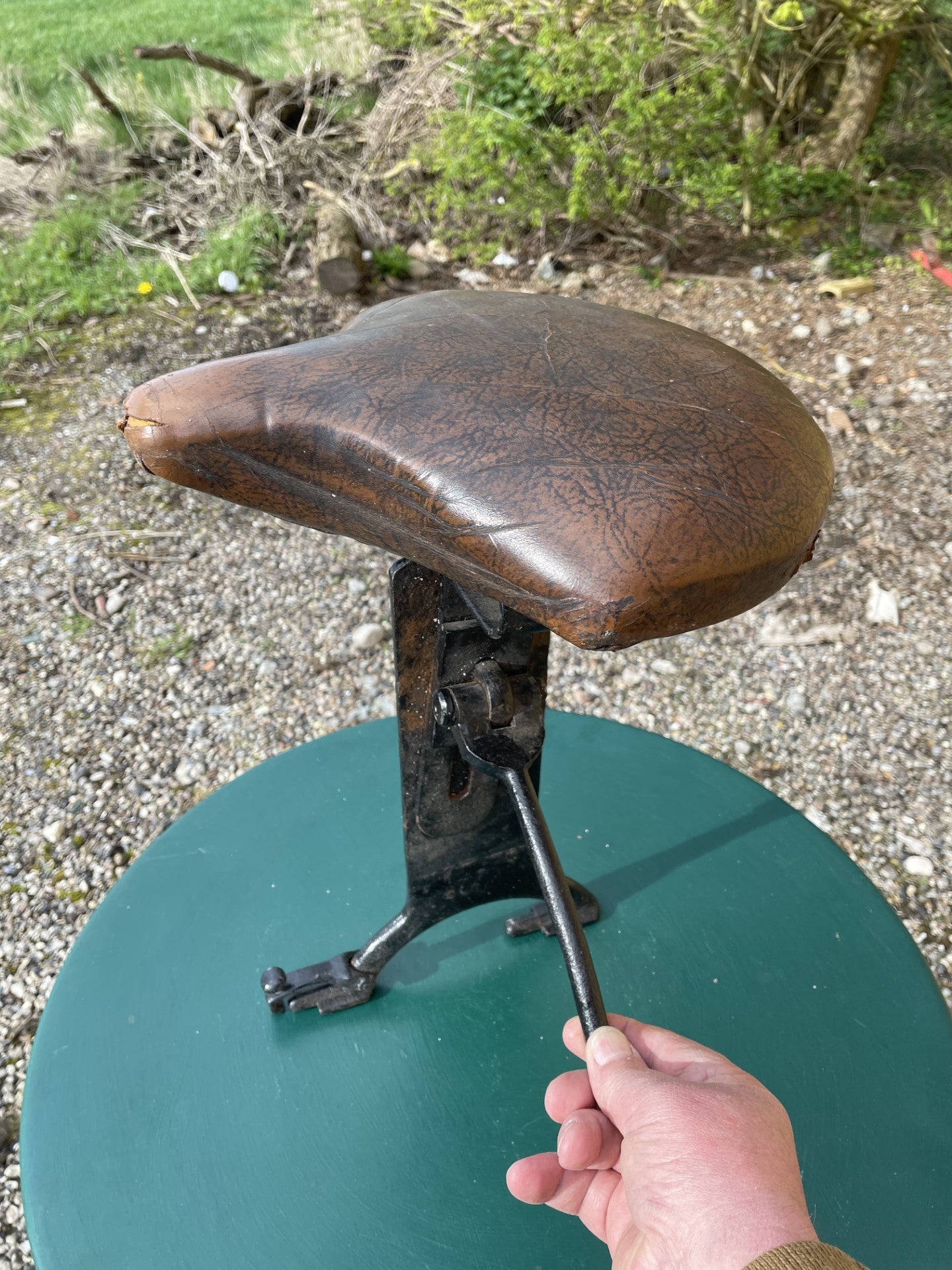 Beautiful antique driver's seat / chair from a tram - 012040