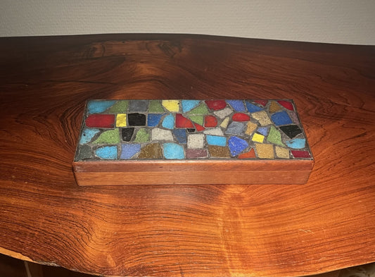 Flot mosaik box udført i teak - nr. 023000