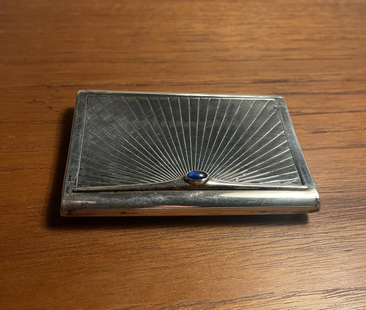 Flot Art Deco cigaret etui i sølv, stemplet H.G.R 830s - nr. 026000