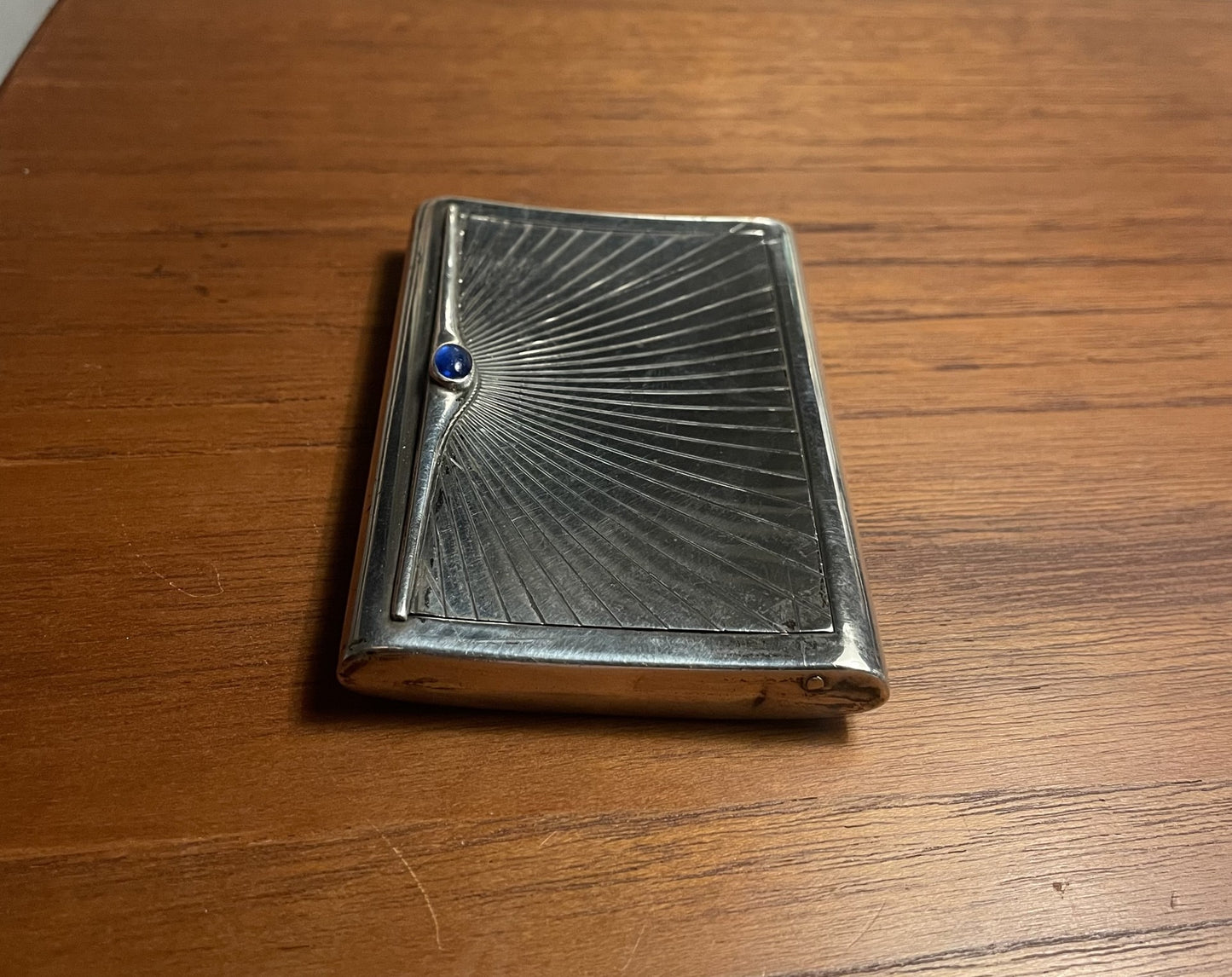 Flot Art Deco cigaret etui i sølv, stemplet H.G.R 830s - nr. 026000