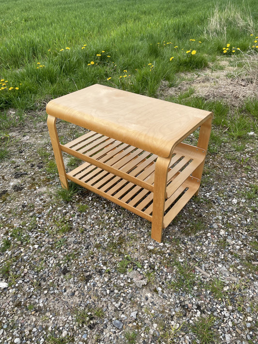 2 flot Ikea bænk/sko hylde i birketræ fra 1990erne - nr. 013060