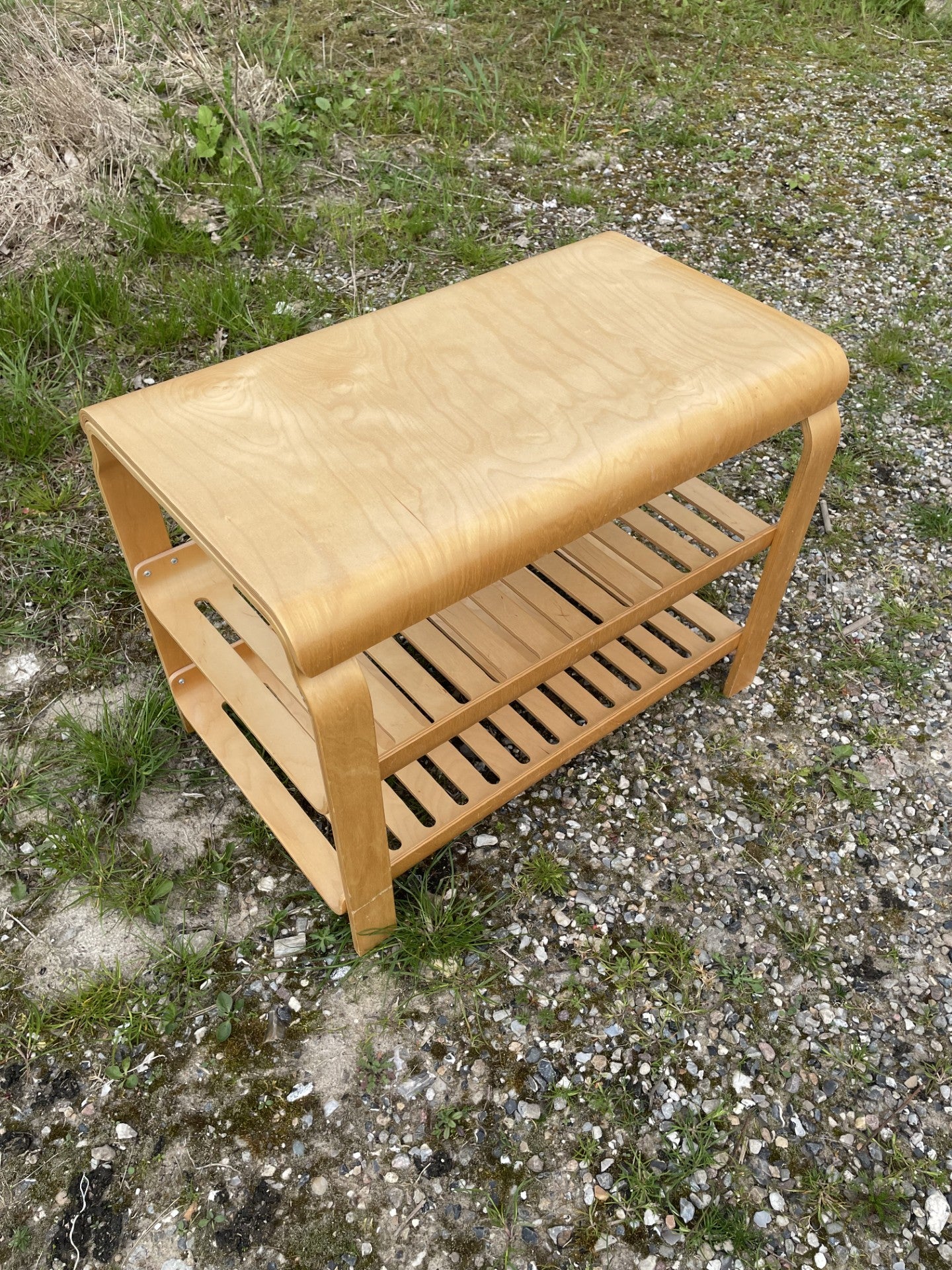 Beautiful Ikea bench/shoe shelf in birch wood from the 1990s - no. 013060