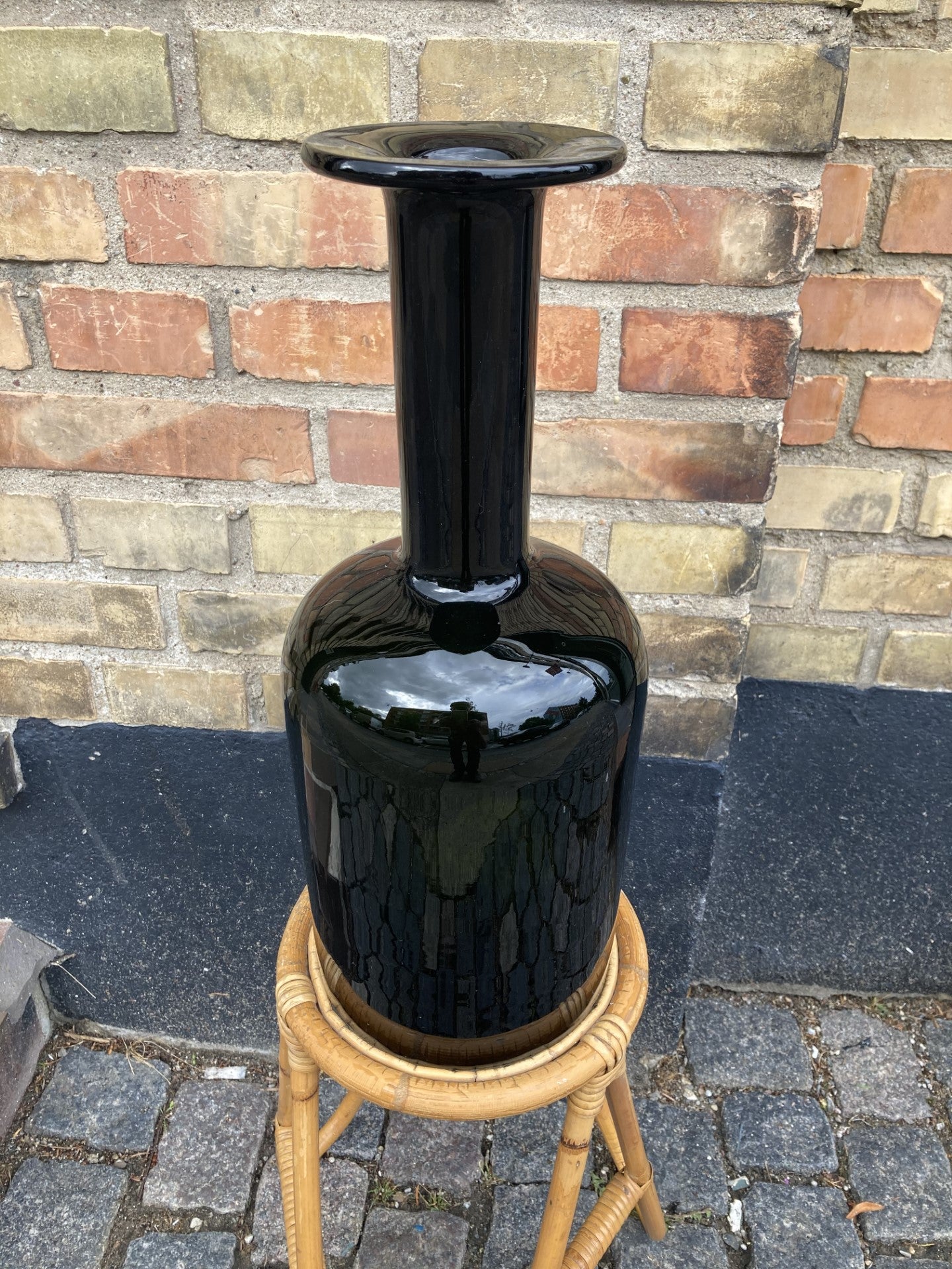 Stor glas gulvvase fra Holmegaard