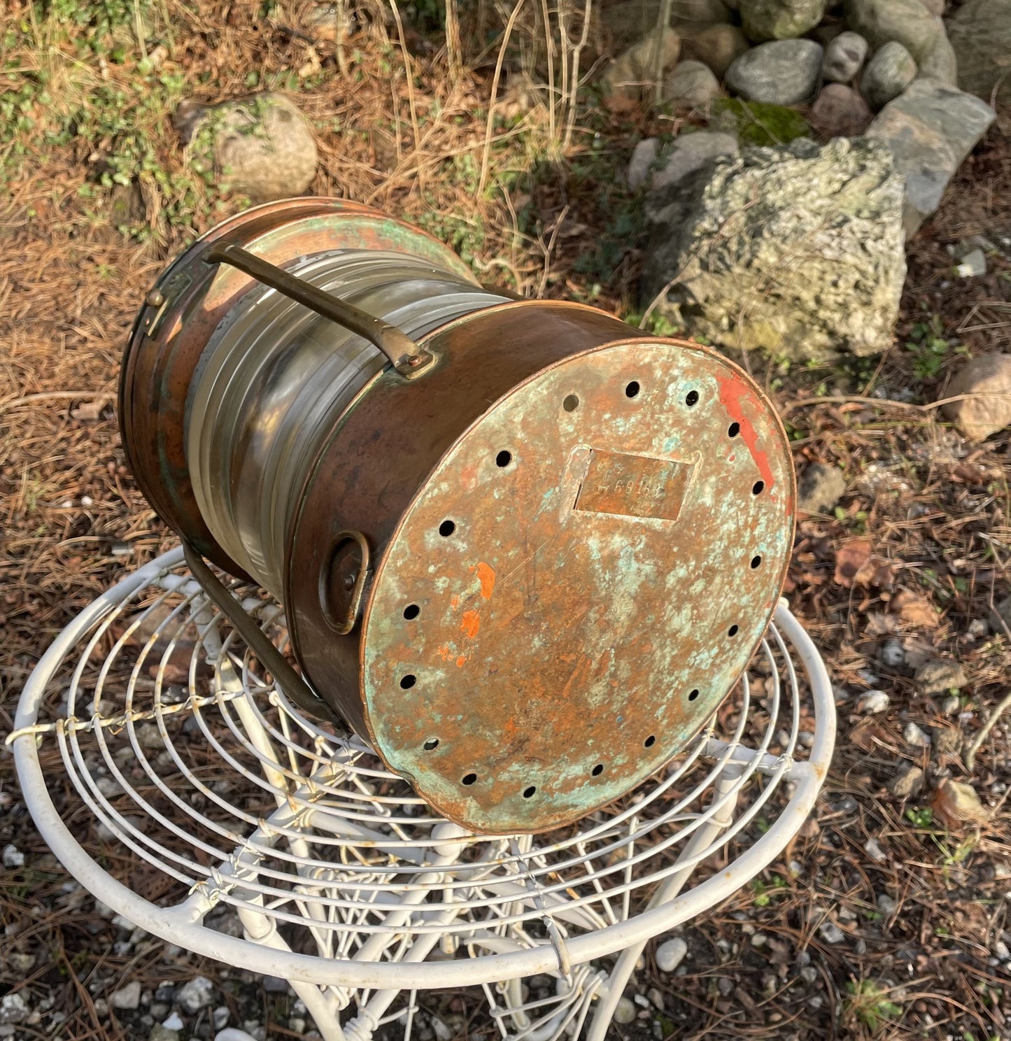 Antik skibslanterne i kobber - nr. 55785459