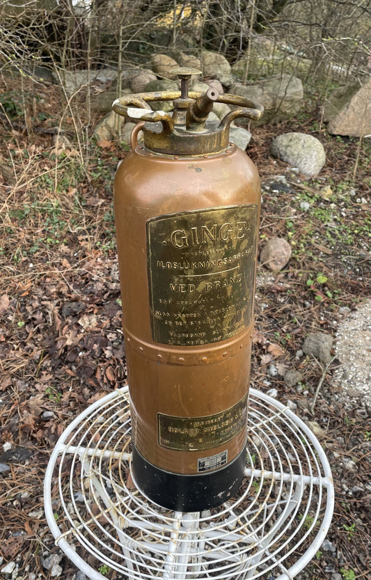 Antik brandslukker i kobber og messing - nr. 578855501