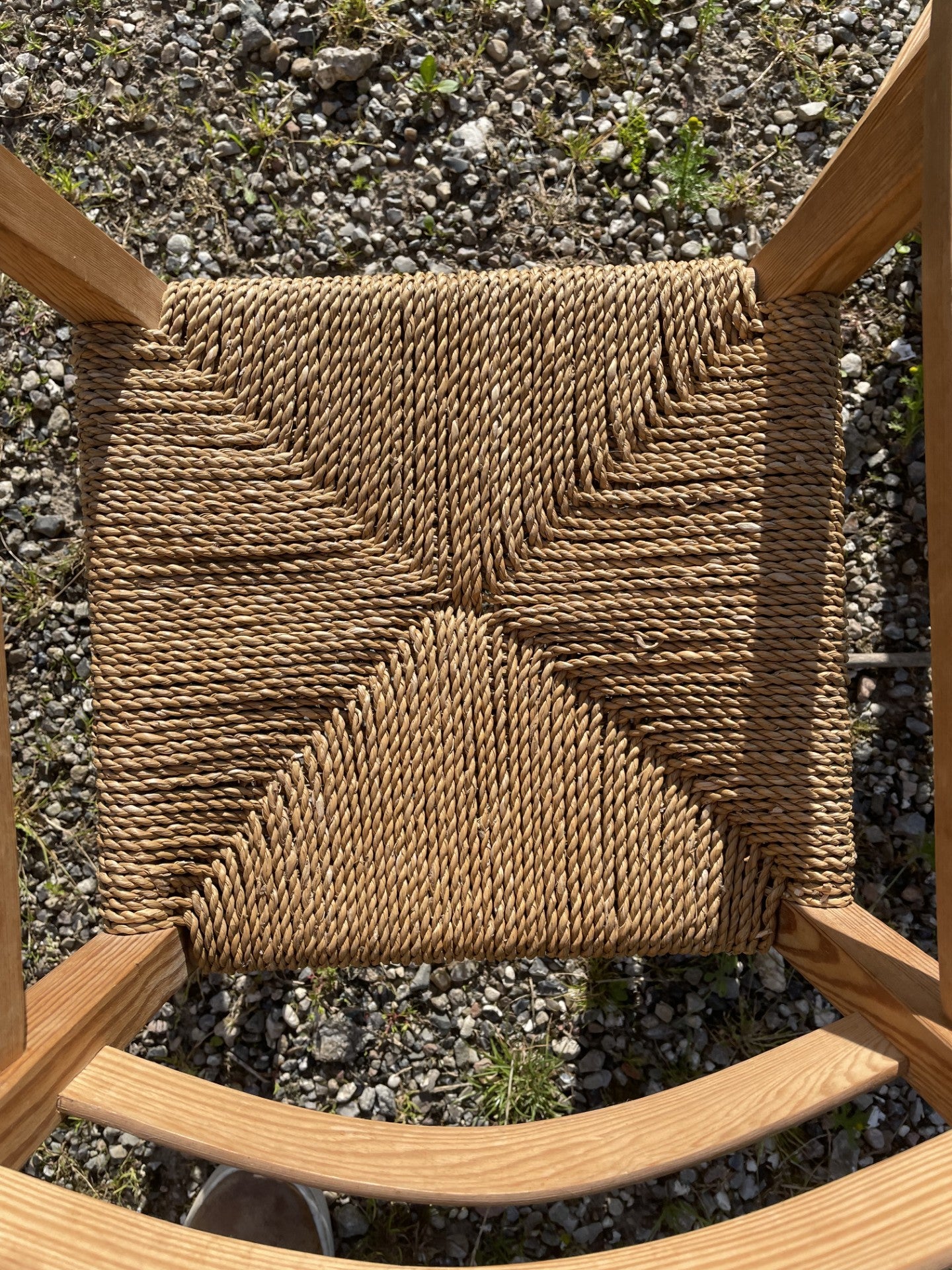 2 children's chairs in pine wood and wicker seat - no. 031040