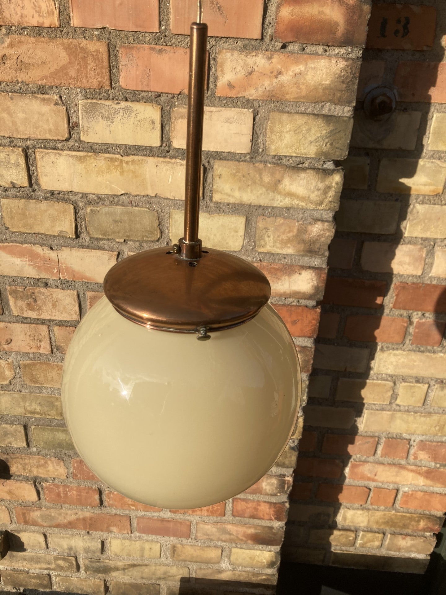 Flot loft glas/kobber lampe - nr. 0975