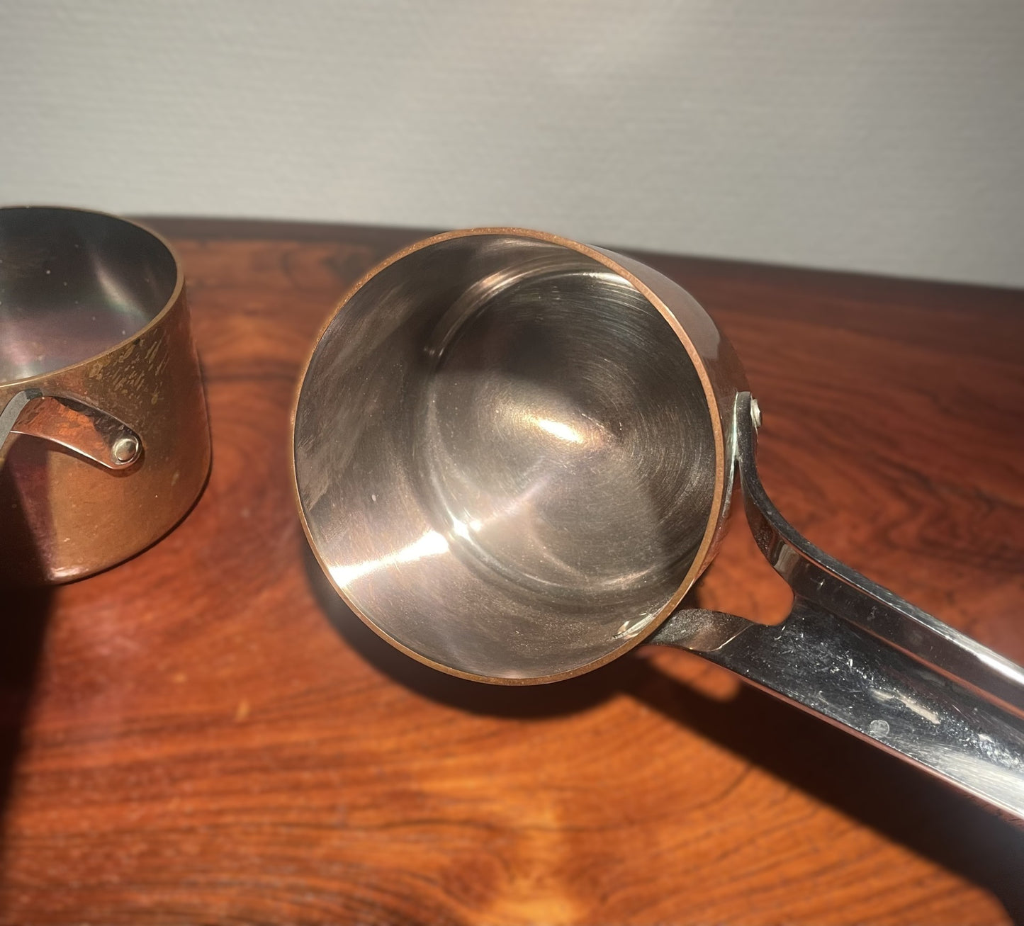 2 flotte kobber gryder fra Georg Jensen, design Henning Koppel - nr. 0591