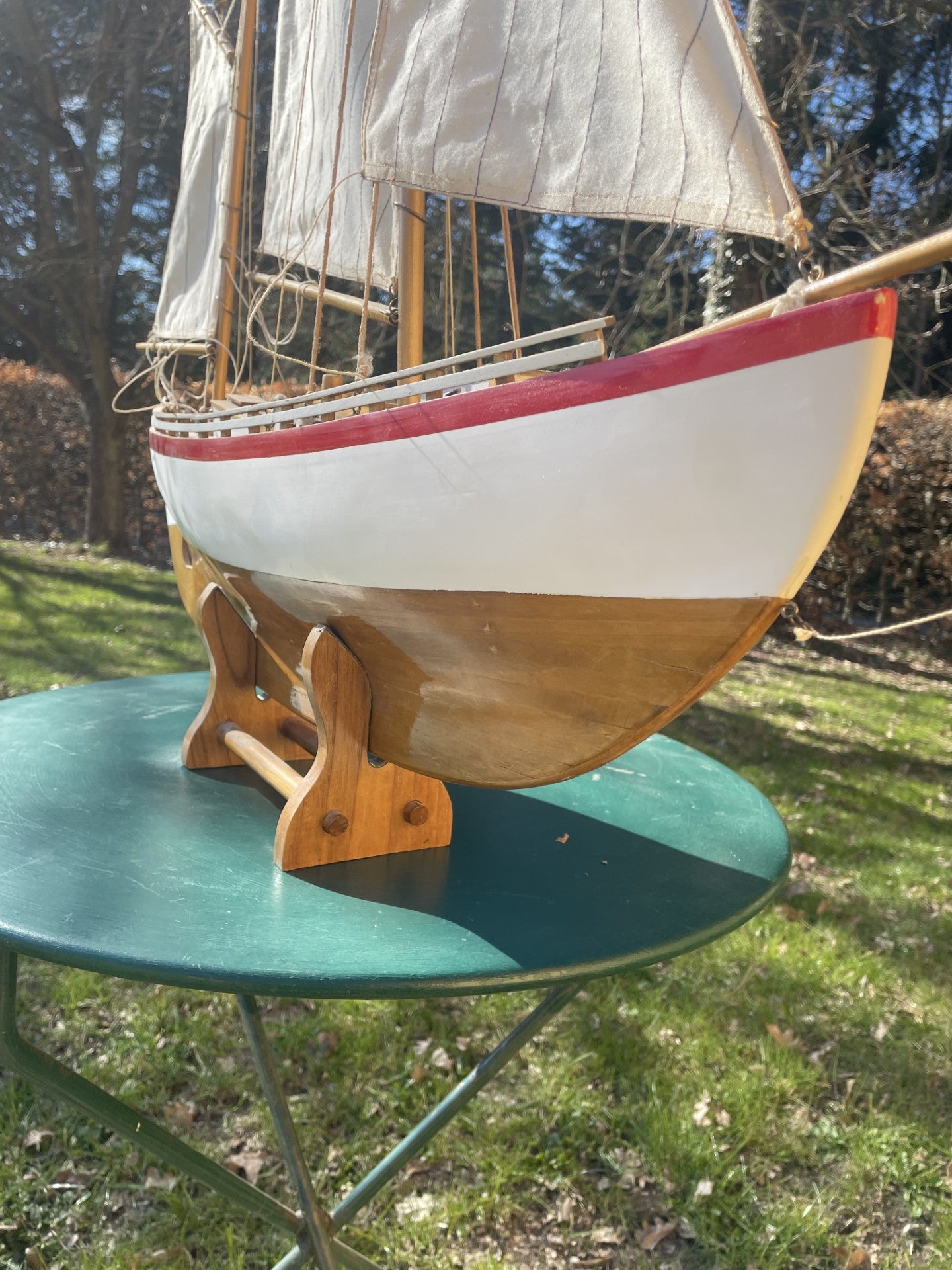 Flot stort model træskib med fine detaljer - nr- 625725