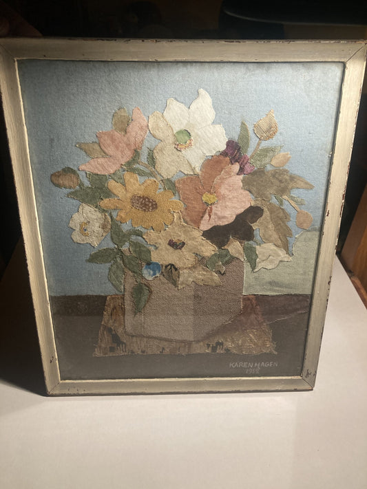 Flot stof collage af Karen Hagen 1952 - nr. 01089