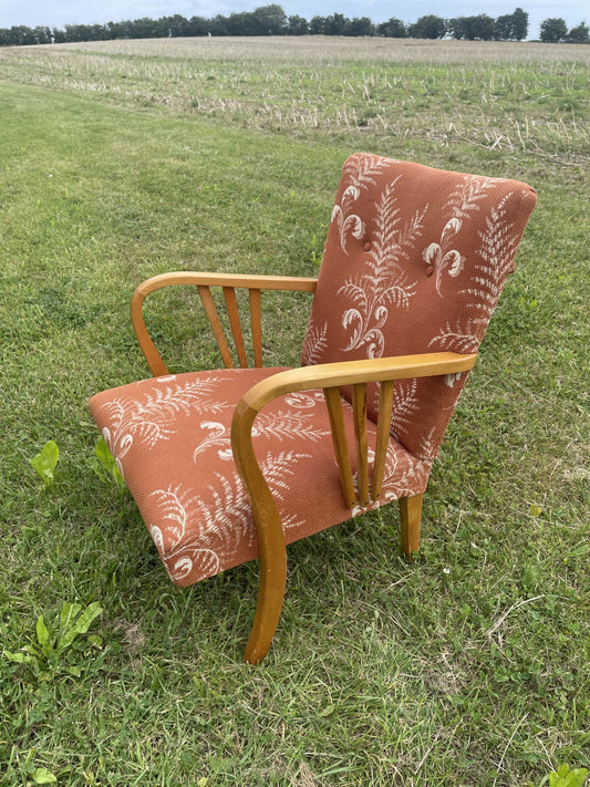 Beautiful old Swedish armchair/armchair made of birch wood - no. 09090