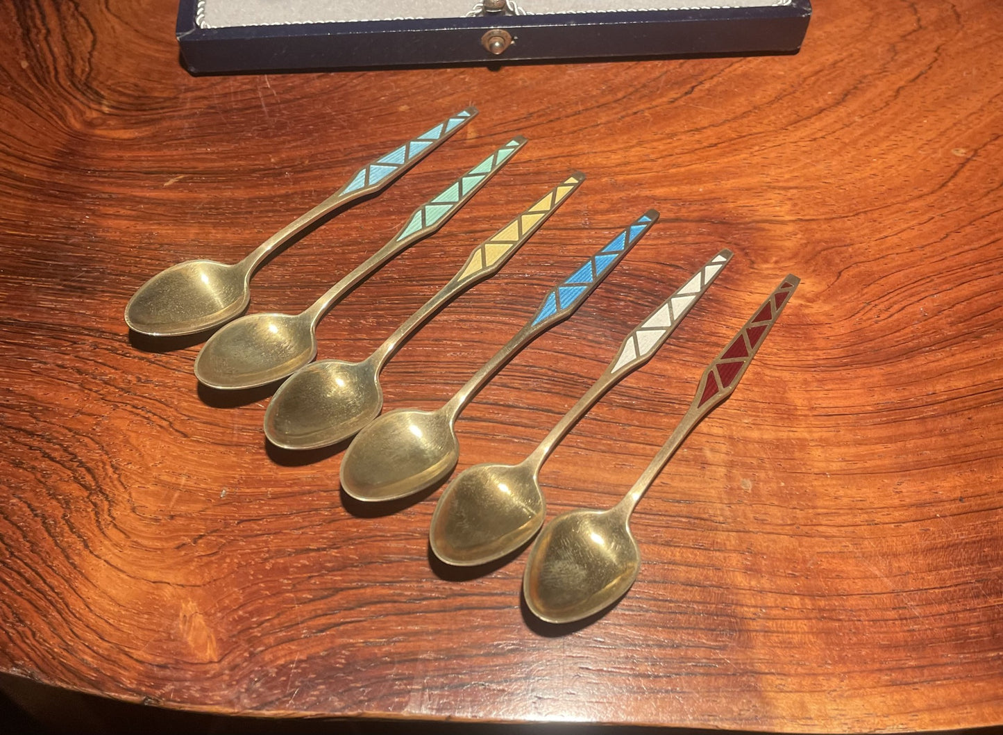 6 pcs. gold-plated mocha spoons in Sterling silver 925s - no. 235781