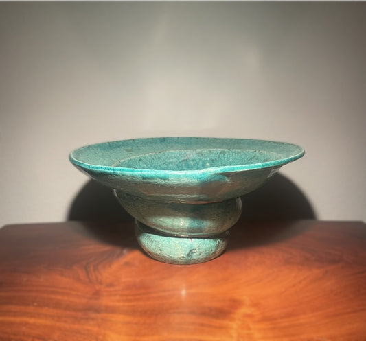 Charlotte Holm design, flot moderne Raku brændt keramik skål fra 2001 - nr. 012320
