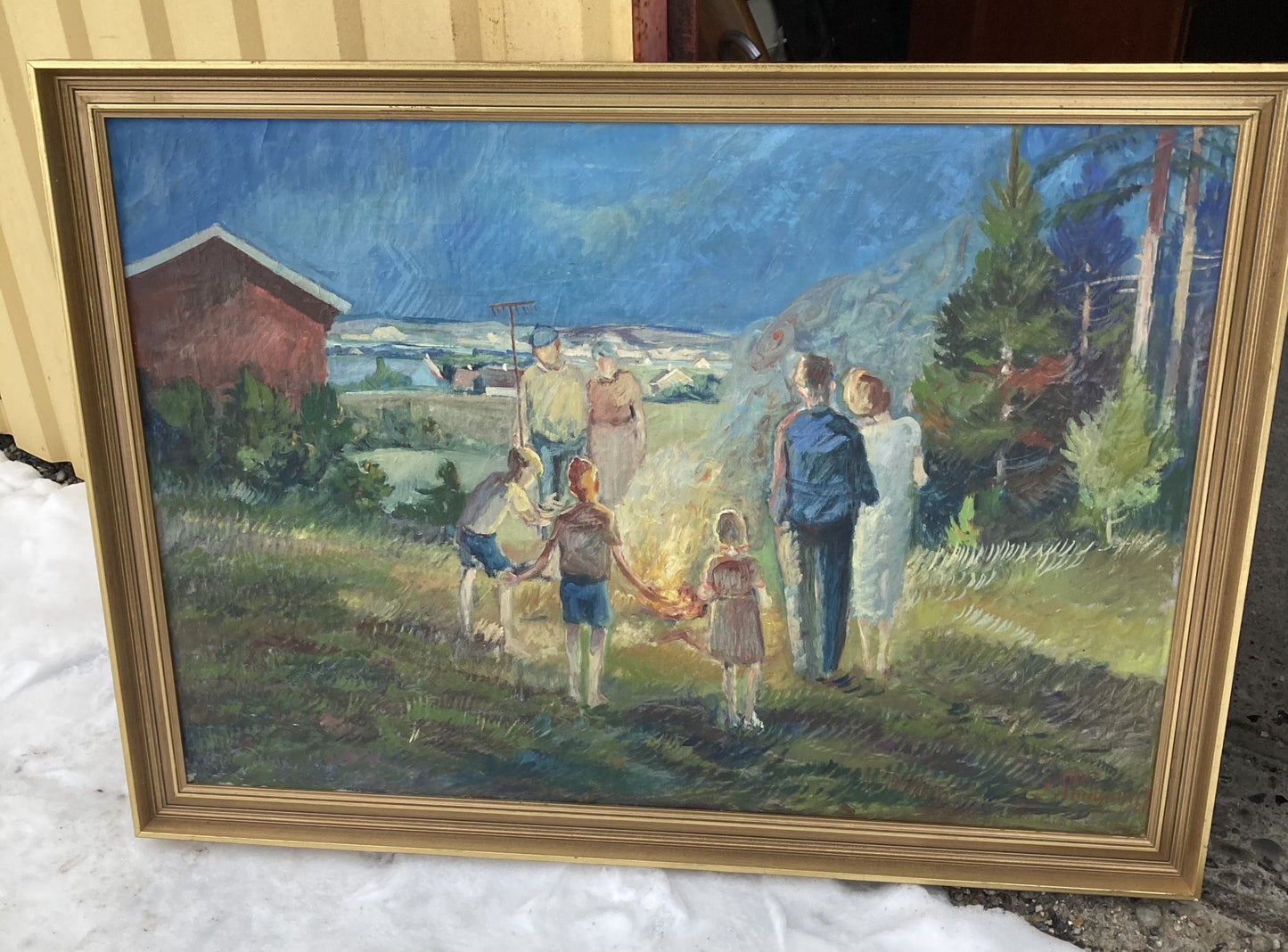 Beautiful painting by Nis Stougaard, oil on canvas - no. 01600