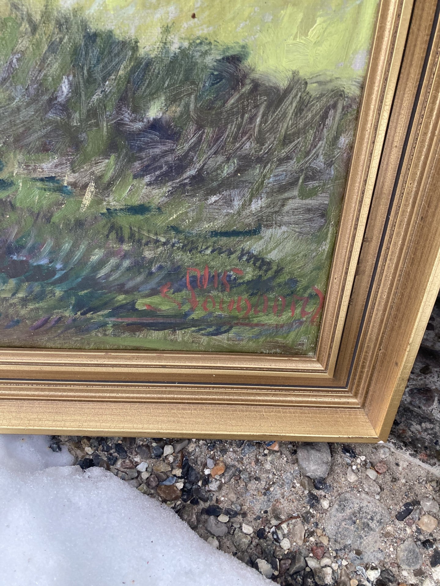 Beautiful painting by Nis Stougaard, oil on canvas - no. 01600
