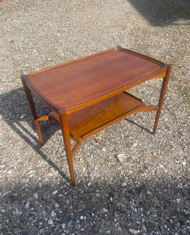 Tray table on wheels from Jason Møbler in Ringsted, made in stained beech - no. 09025