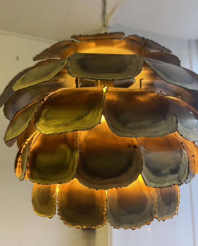 A Brutalist Artichoke pendant by Svend Aage Holm Sørensen (1913-2004), Denmark 1960s