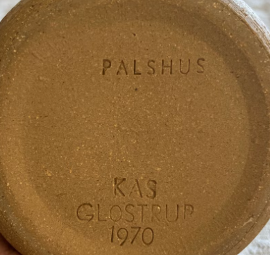 Smuk stentøjsskål fra Palshus i mørkeblå nuancer, Design Per Linnemann-Schmidt, 1960`erne