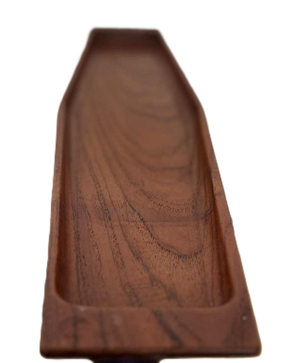 Retro teakfad i et elegant og aflangt design - nr. 02147887